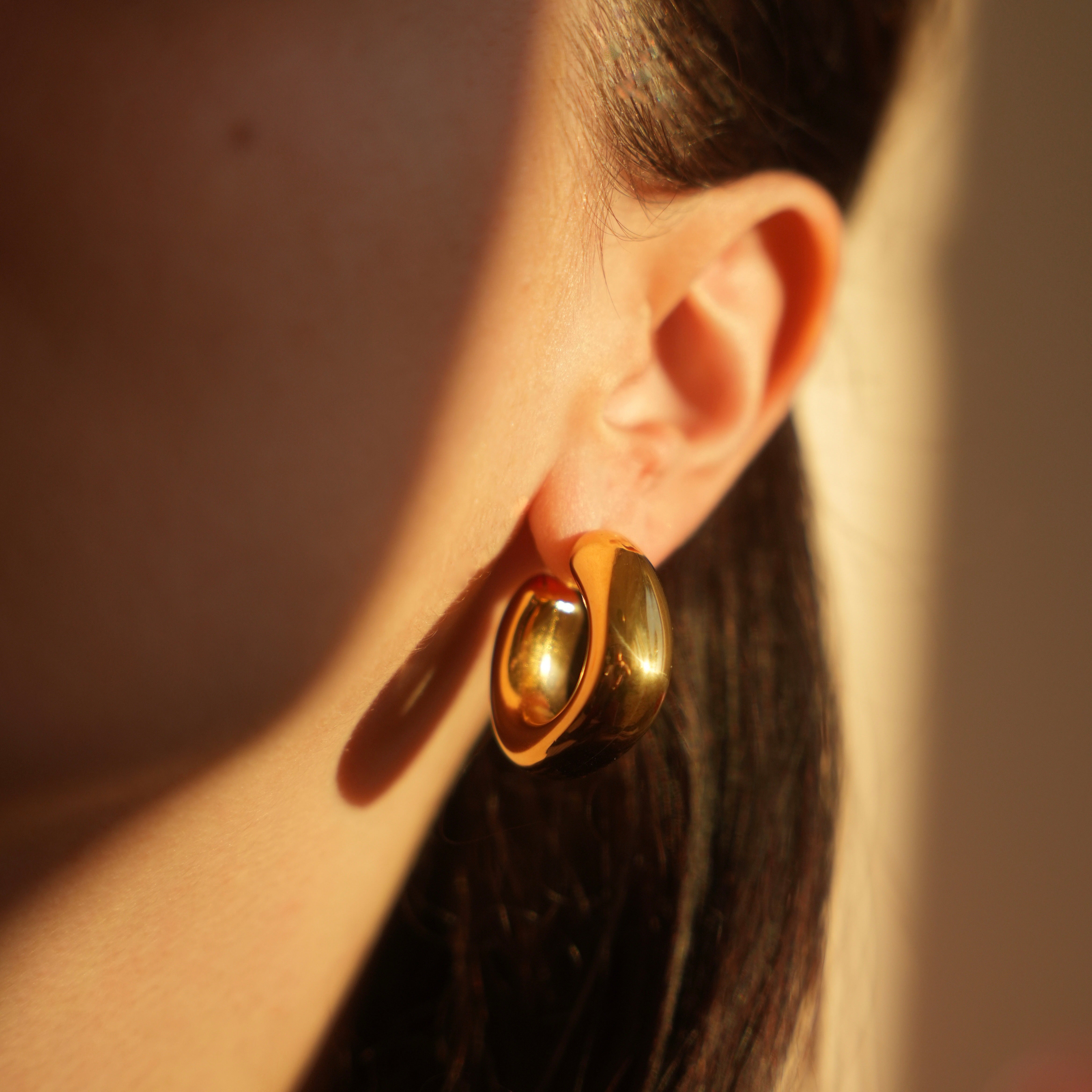 Celyssa Chunky Square Studded Hoop Earrings