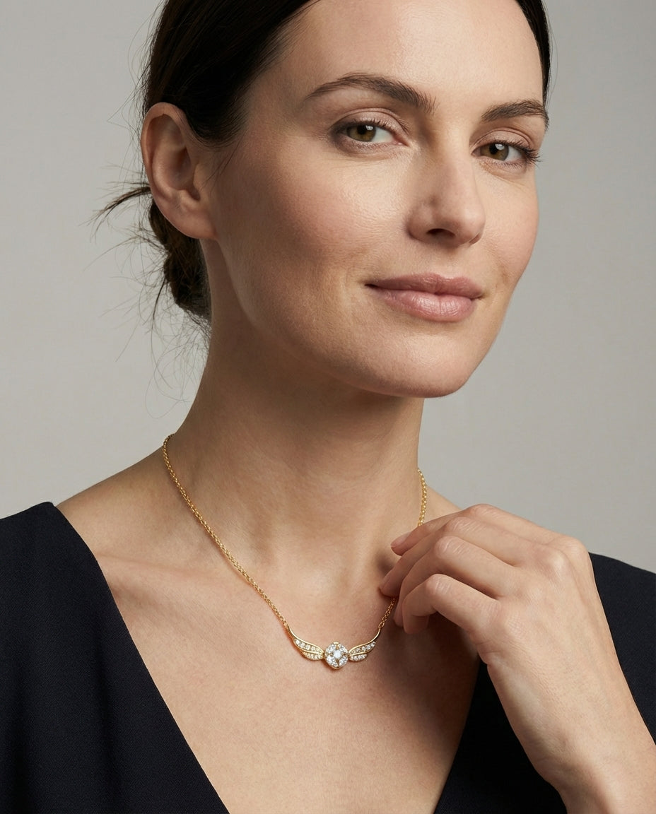 Celyssa Winged Sphere Pendant Necklace