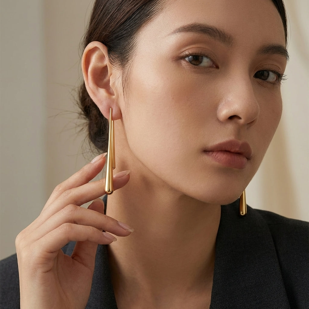 Celyssa Asymmetrical Elongated Drop Earrings