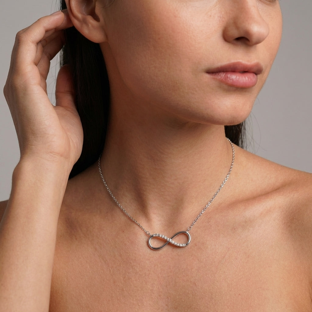 Celyssa Infinity Love Necklace with Pavé Zirconia