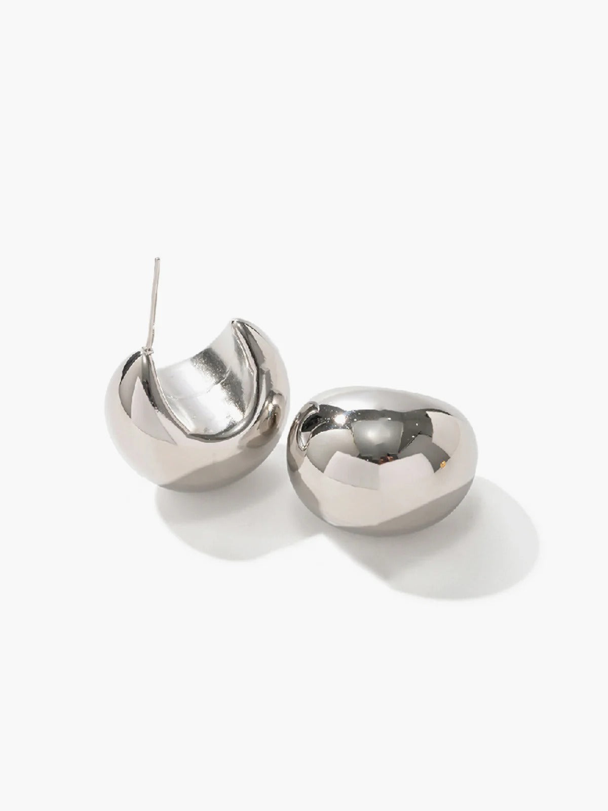 Celyssa Crescent Dome Drop Earrings in Gold