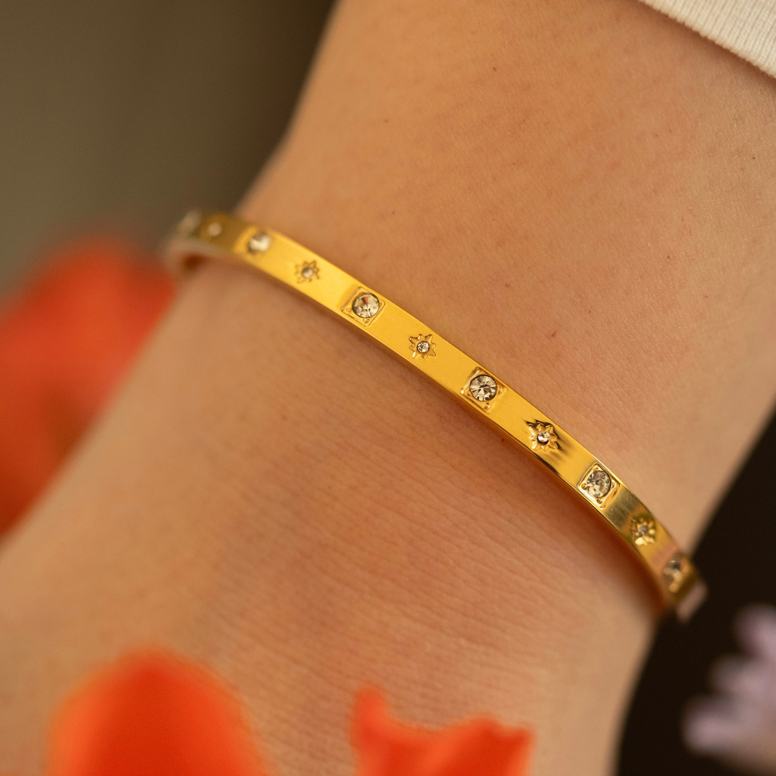 Celyssa Estelle Star Set Bangle Bracelet