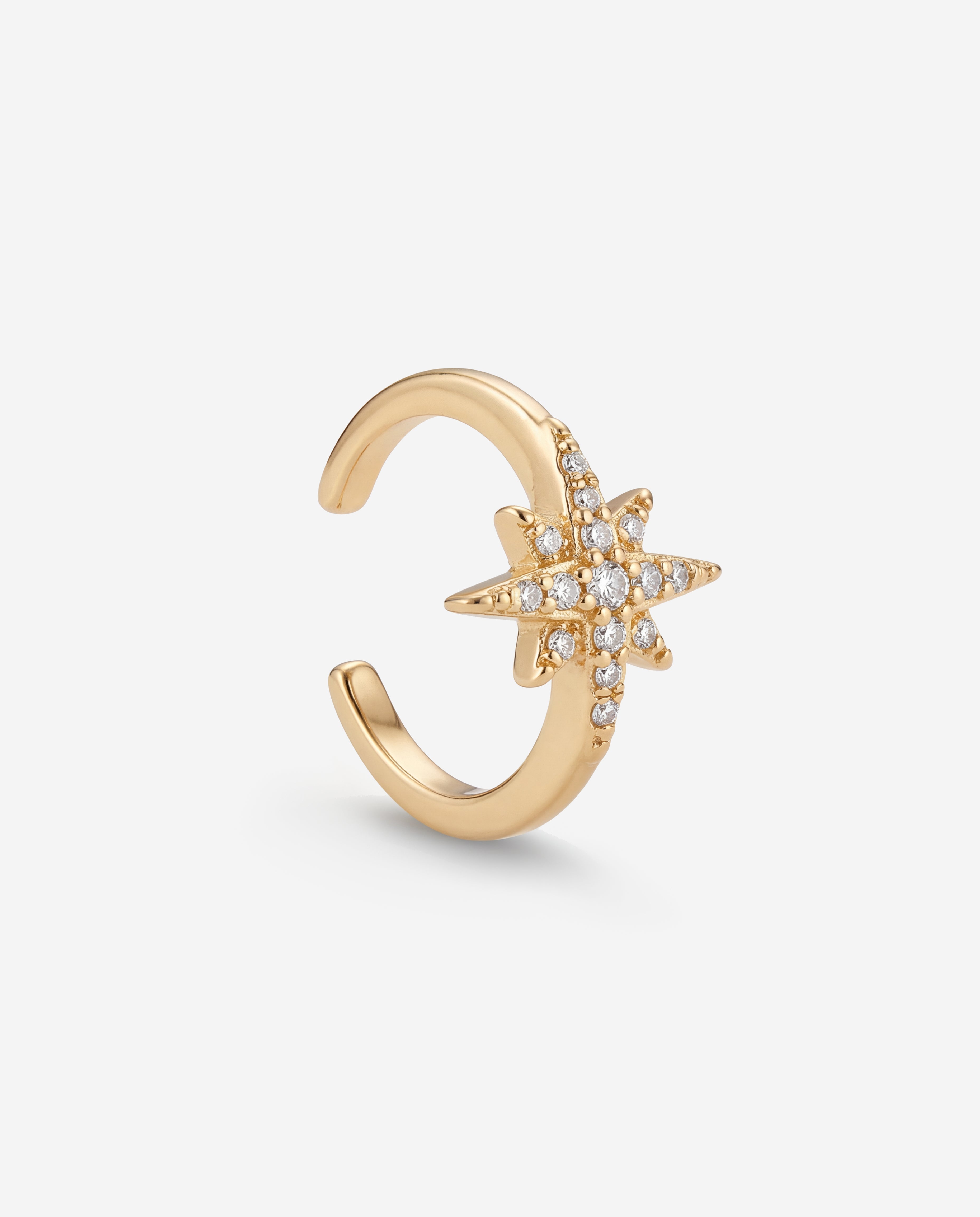Celyssa Solitaire Star Huggie Hoop Ear Cuff