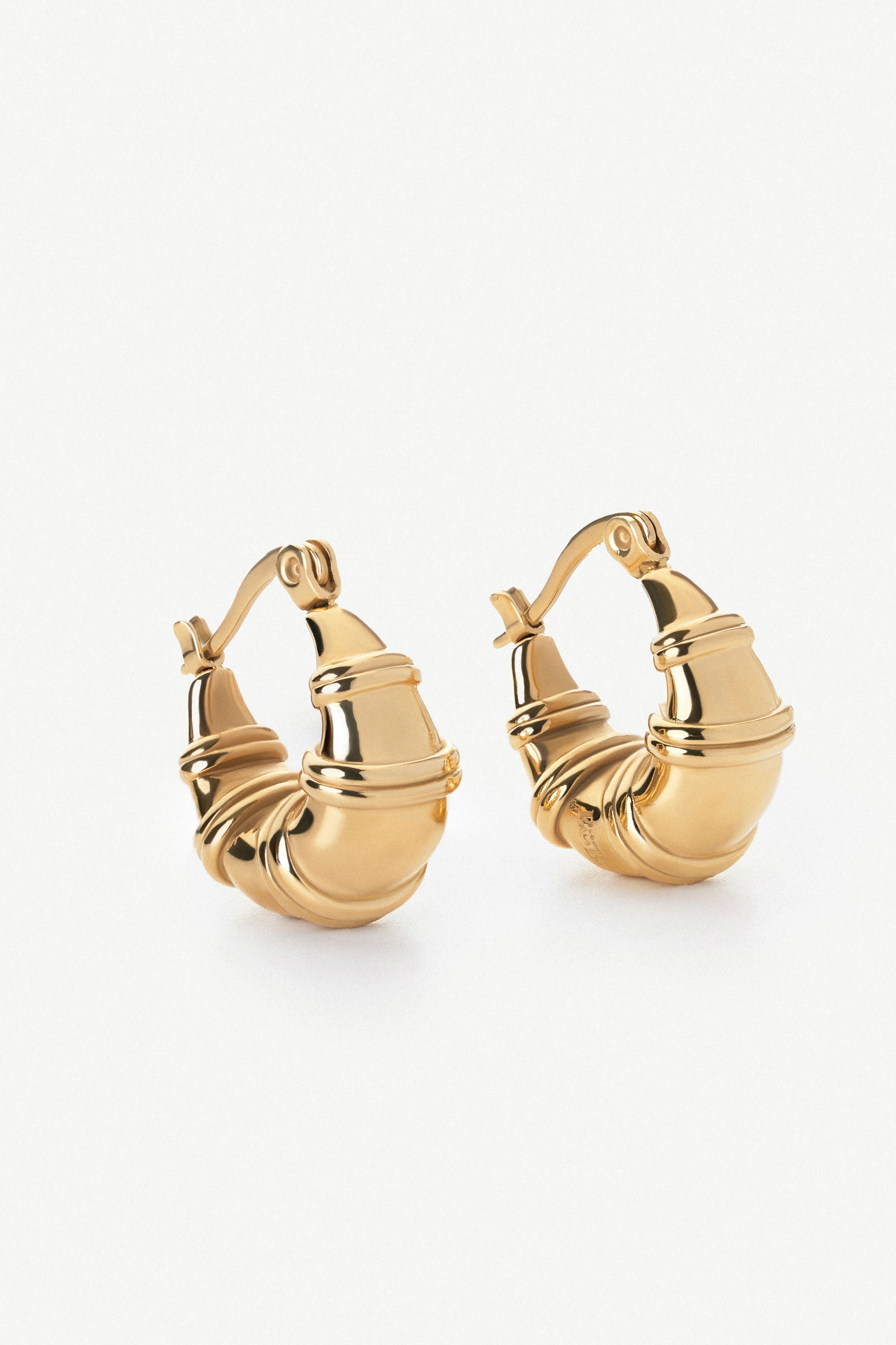 Celyssa Chunky Teardrop Ringed Hoop Earrings
