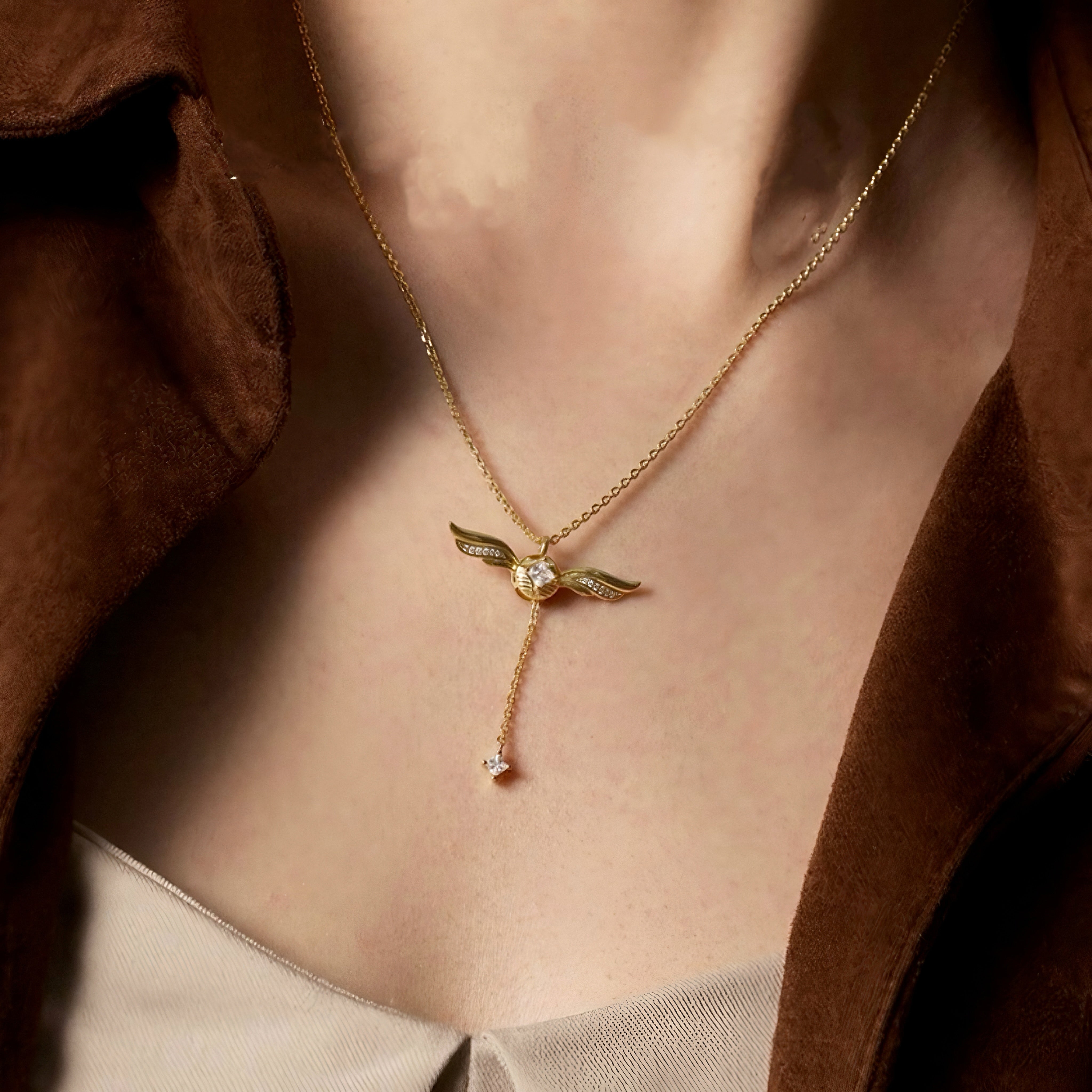 Celyssa Winged Crystal Lariat Y Necklace