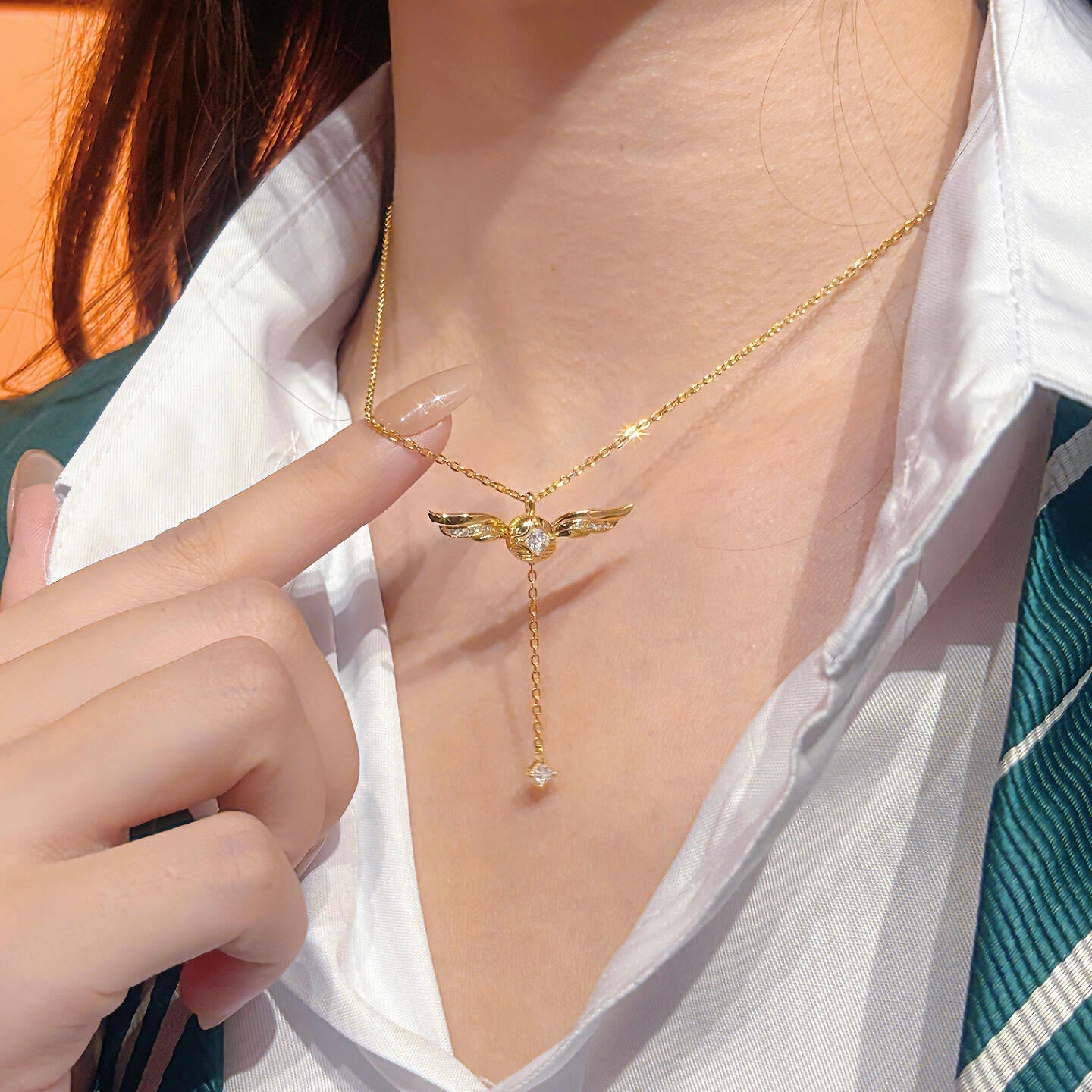 Celyssa Winged Crystal Lariat Y Necklace