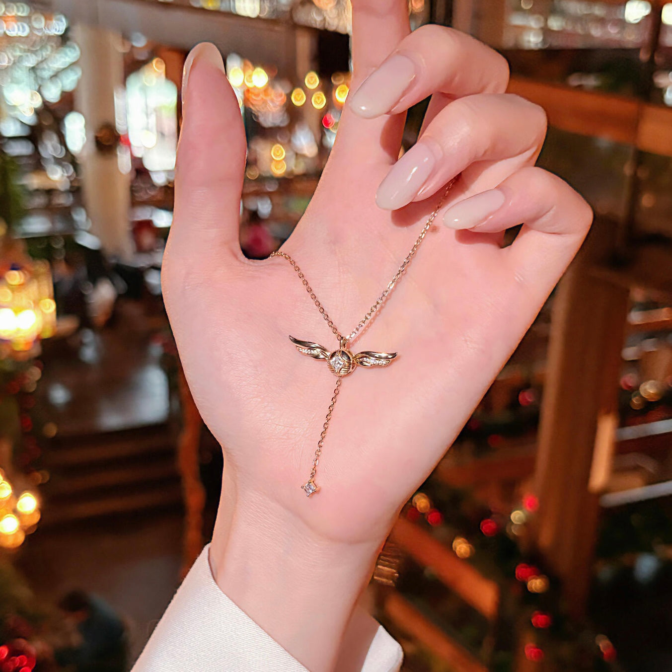 Celyssa Winged Crystal Lariat Y Necklace