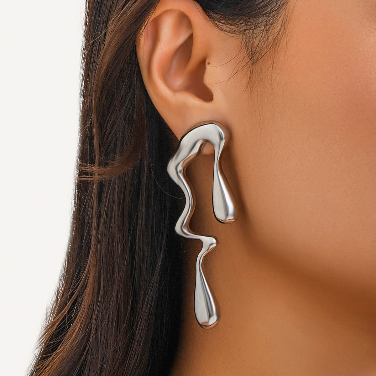 Celyssa Lustrous Flow Drop Earrings