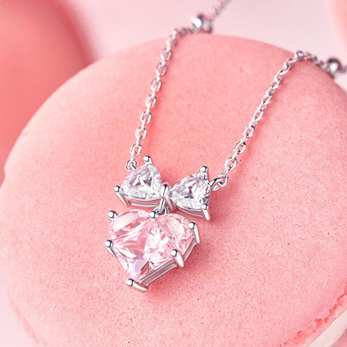 Celyssa Bow Heart Pendant Necklace