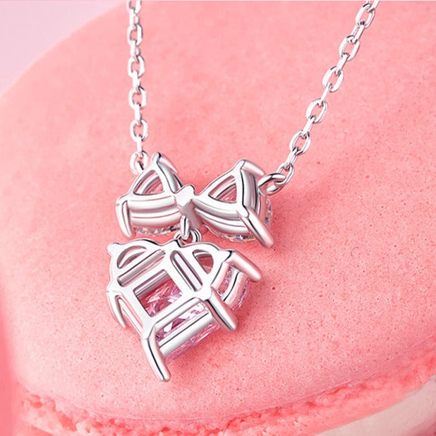 Celyssa Bow Heart Pendant Necklace