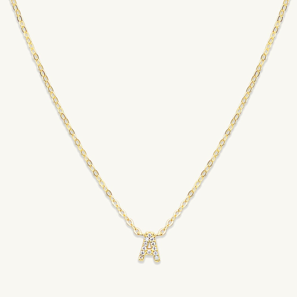 Celyssa Initial Sapphire Letter Necklace in 18K Gold Vermeil / A