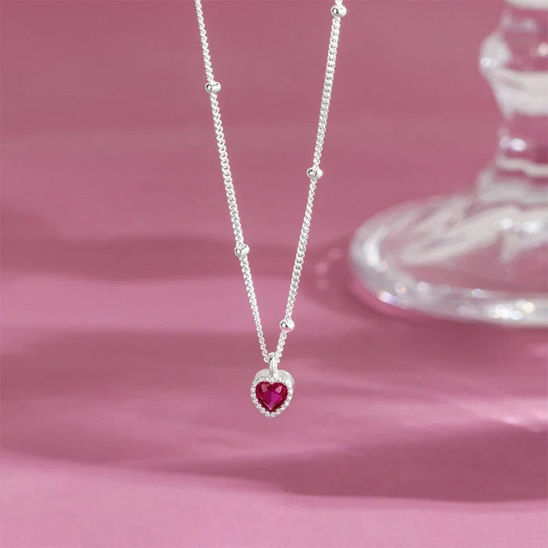 Celyssa Zircon Heart Lock Necklace