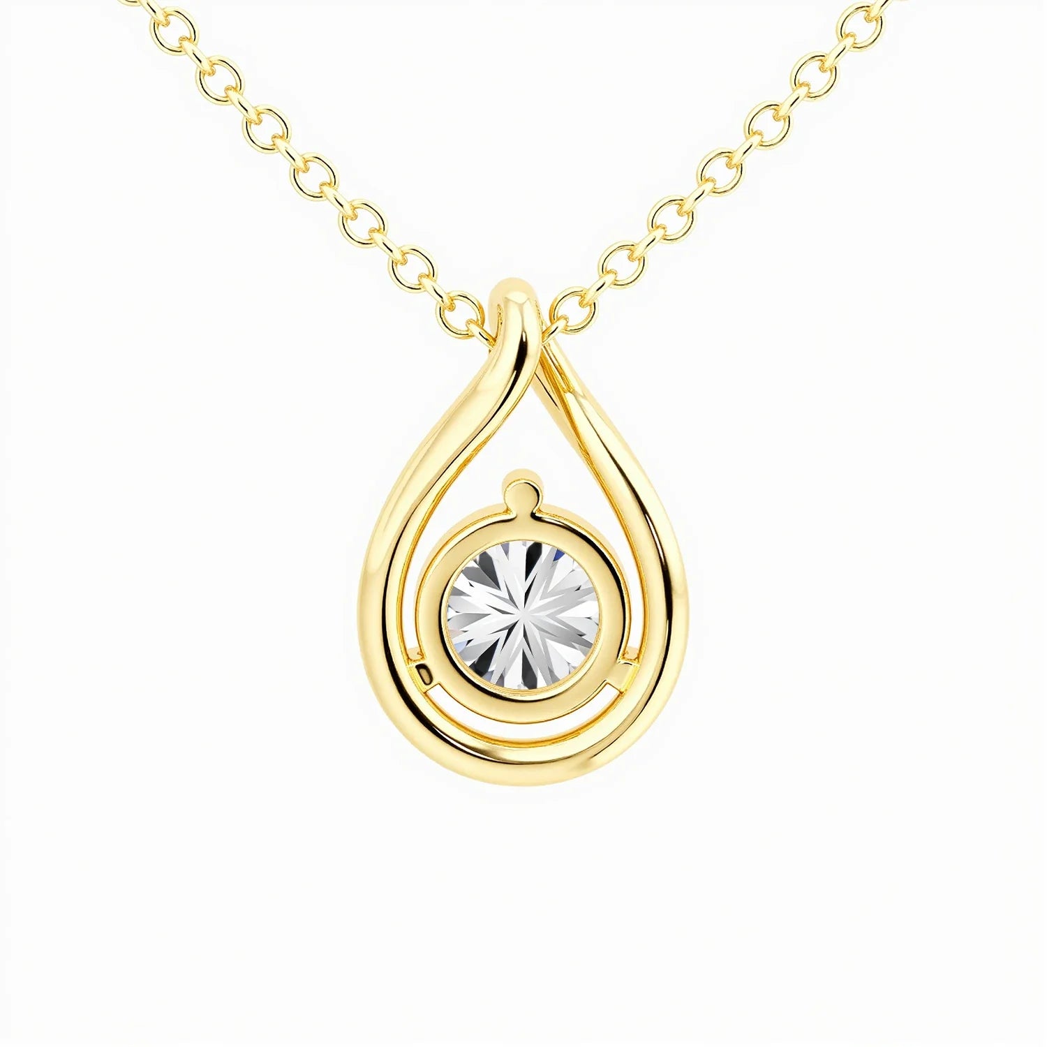 Celyssa Pear Cut Moissanite Solitaire Necklace