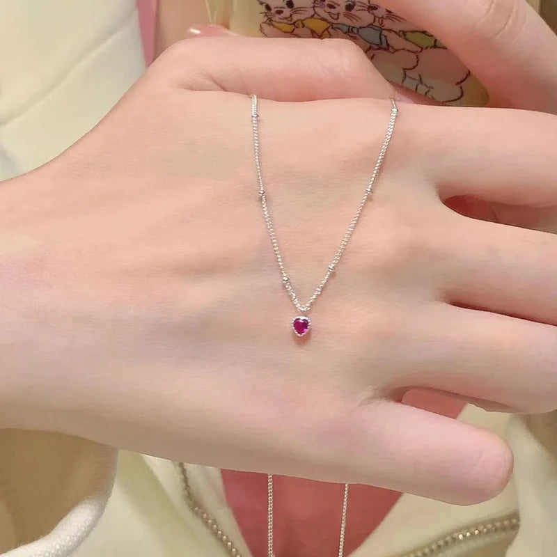 Celyssa Zircon Heart Lock Necklace