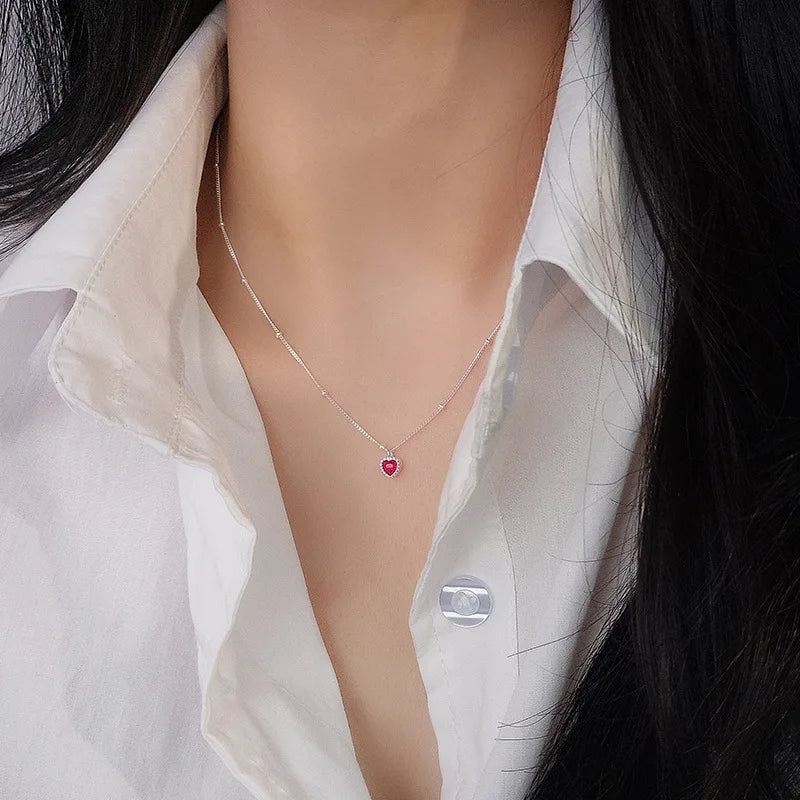 Celyssa Zircon Heart Lock Necklace