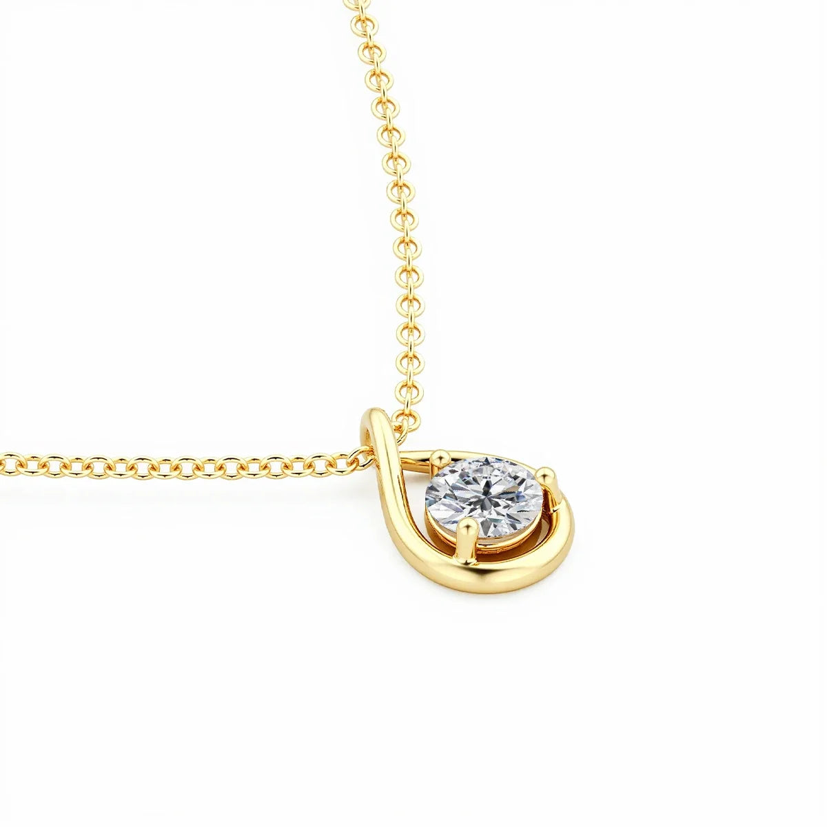Celyssa Pear Cut Moissanite Solitaire Necklace