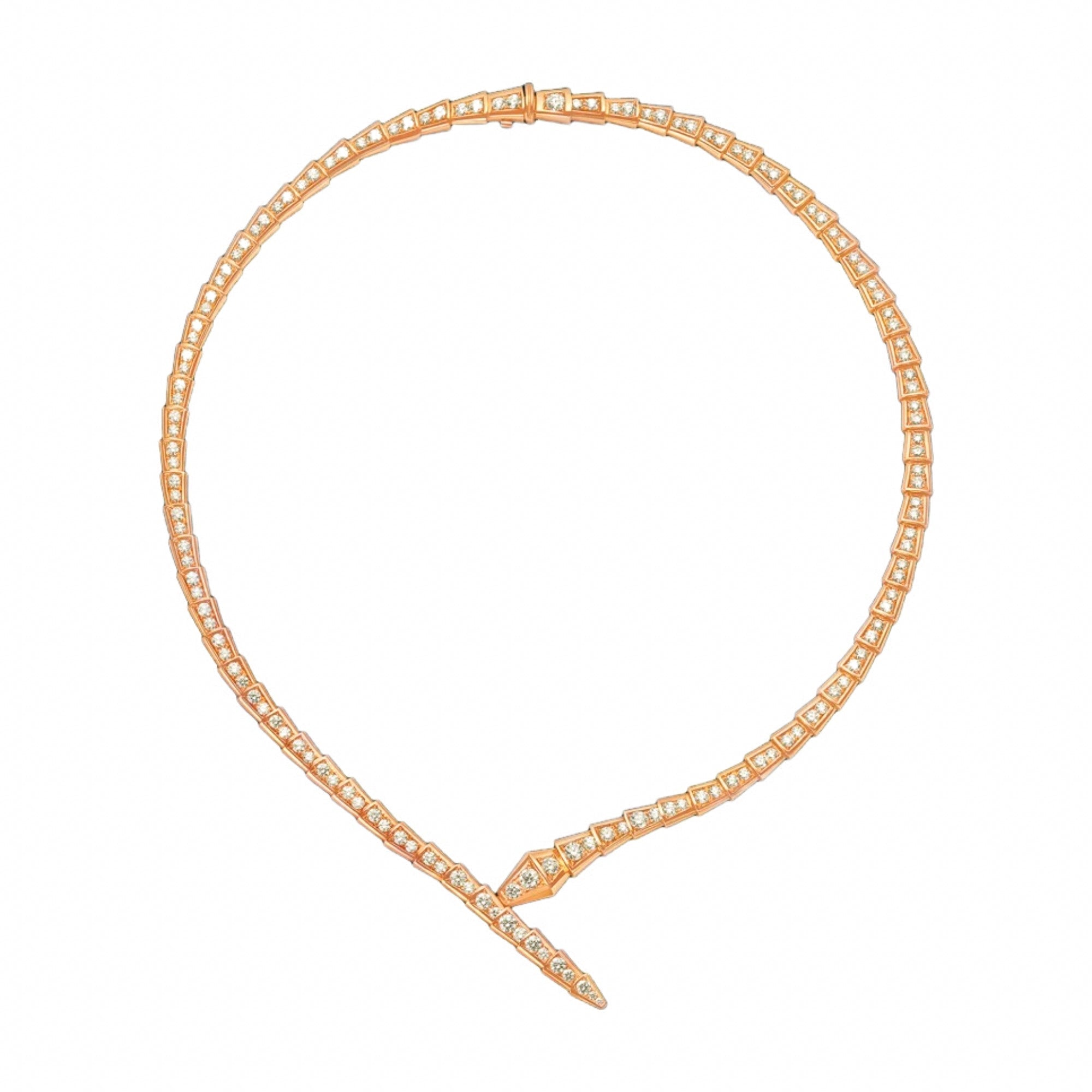 Celyssa Crystal Serpent Snake Choker Necklace in Gold
