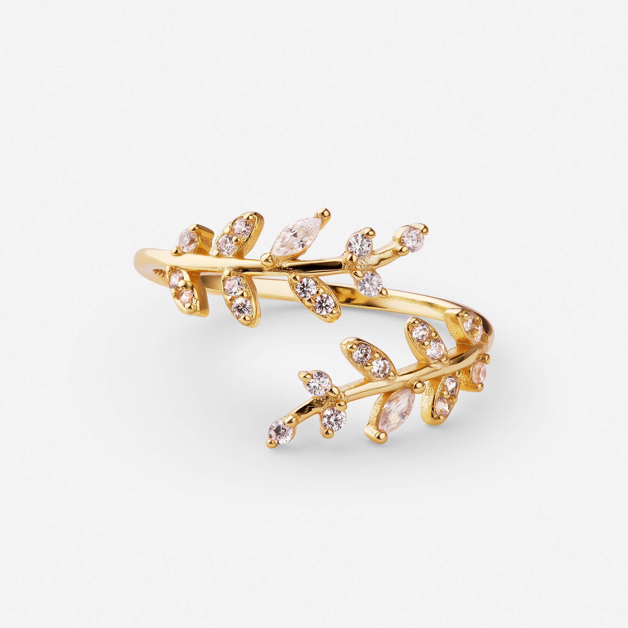 Celyssa Botanical Adjustable Leaf Ring in Gold