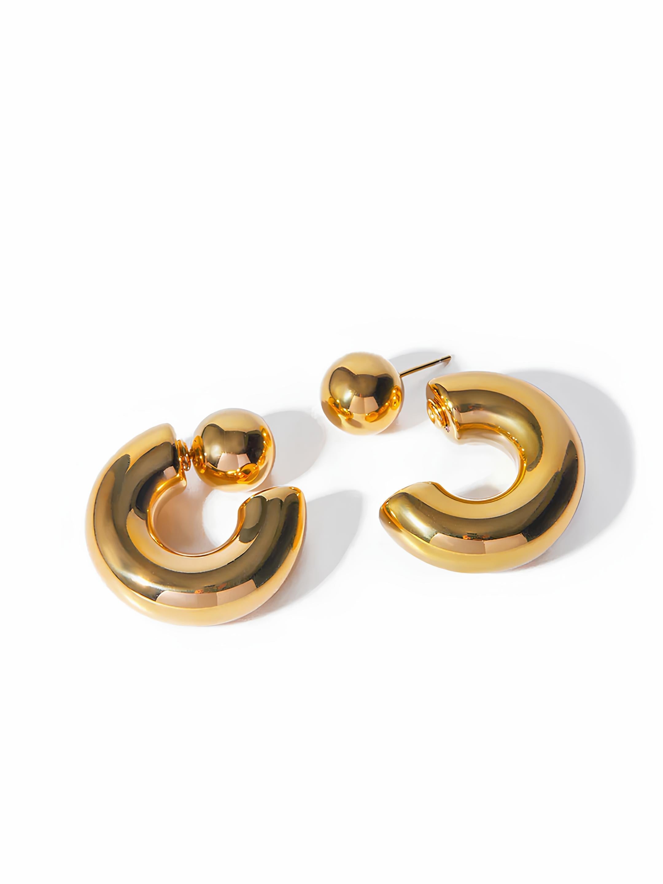 Celyssa Chunky C Shaped Earrings in Gold
