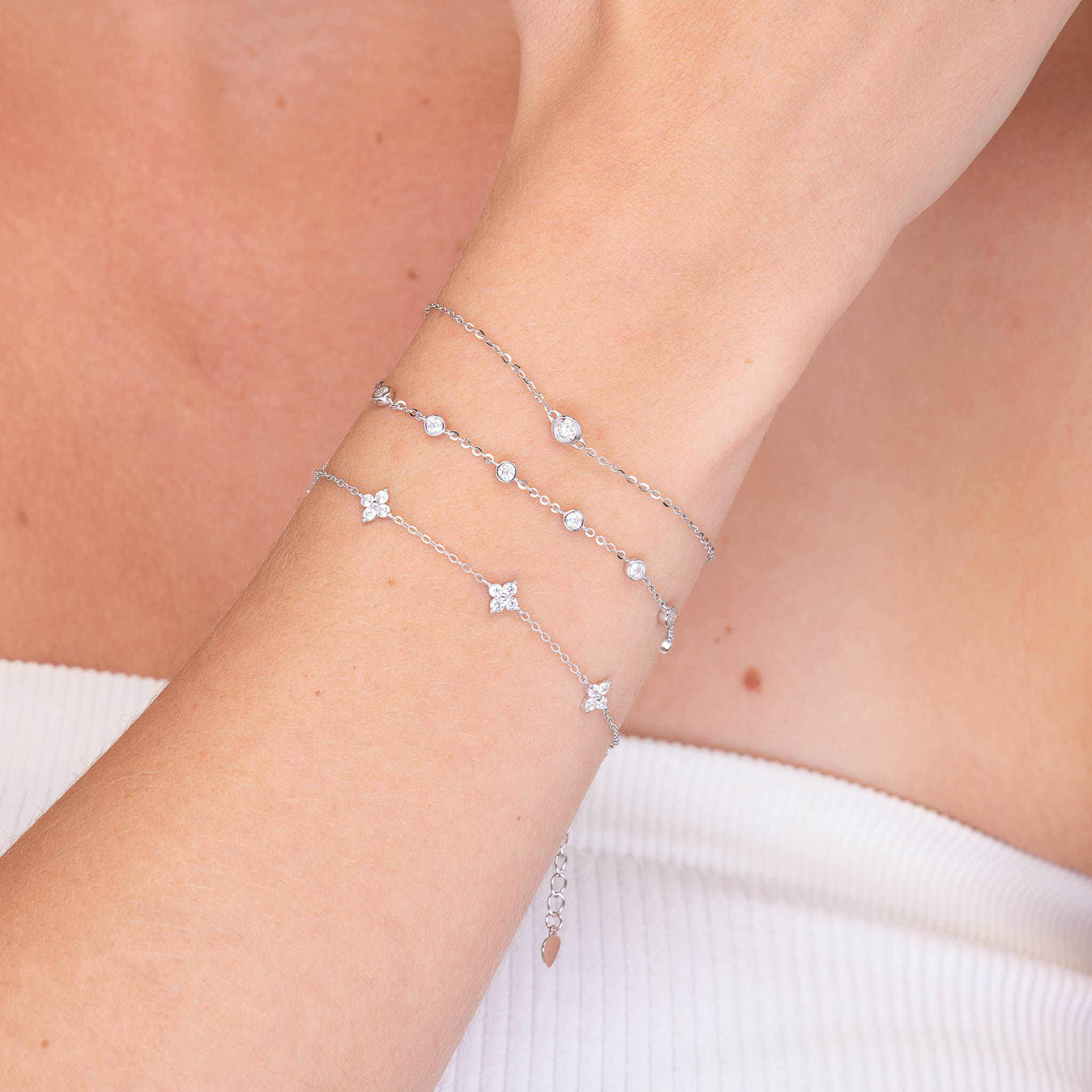 Celyssa Clover Station Chain Bracelet