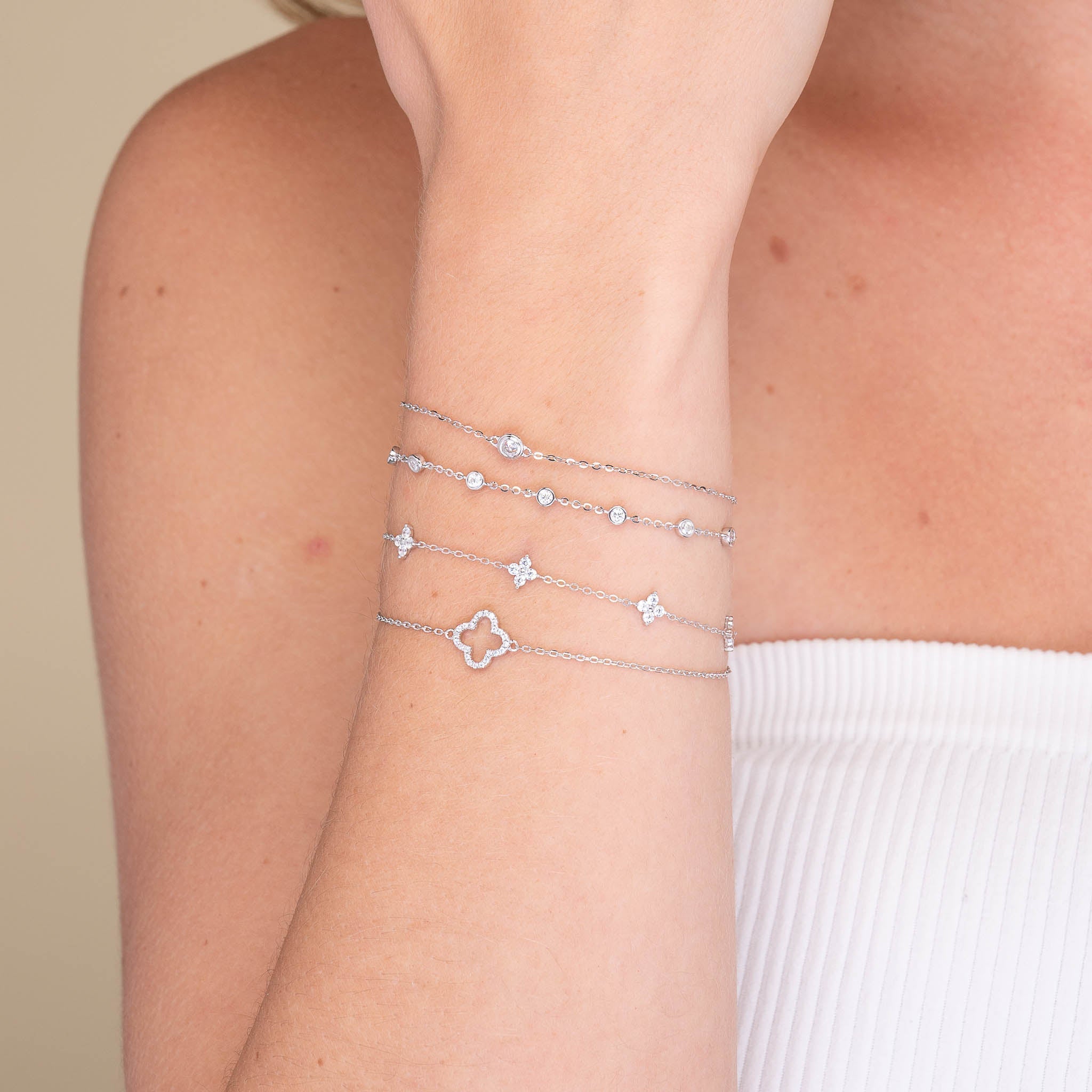 Celyssa Clover Station Chain Bracelet