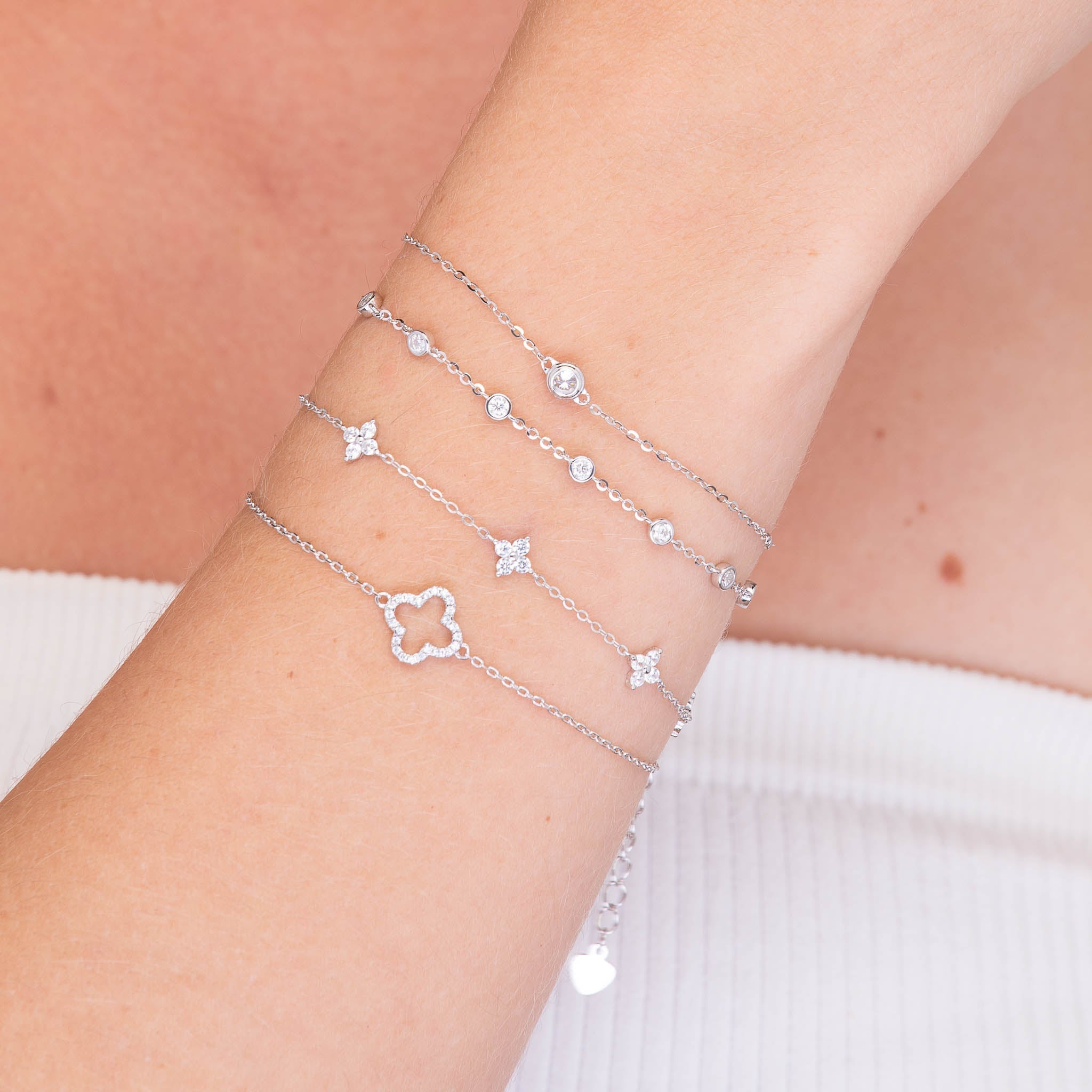 Celyssa Clover Station Chain Bracelet