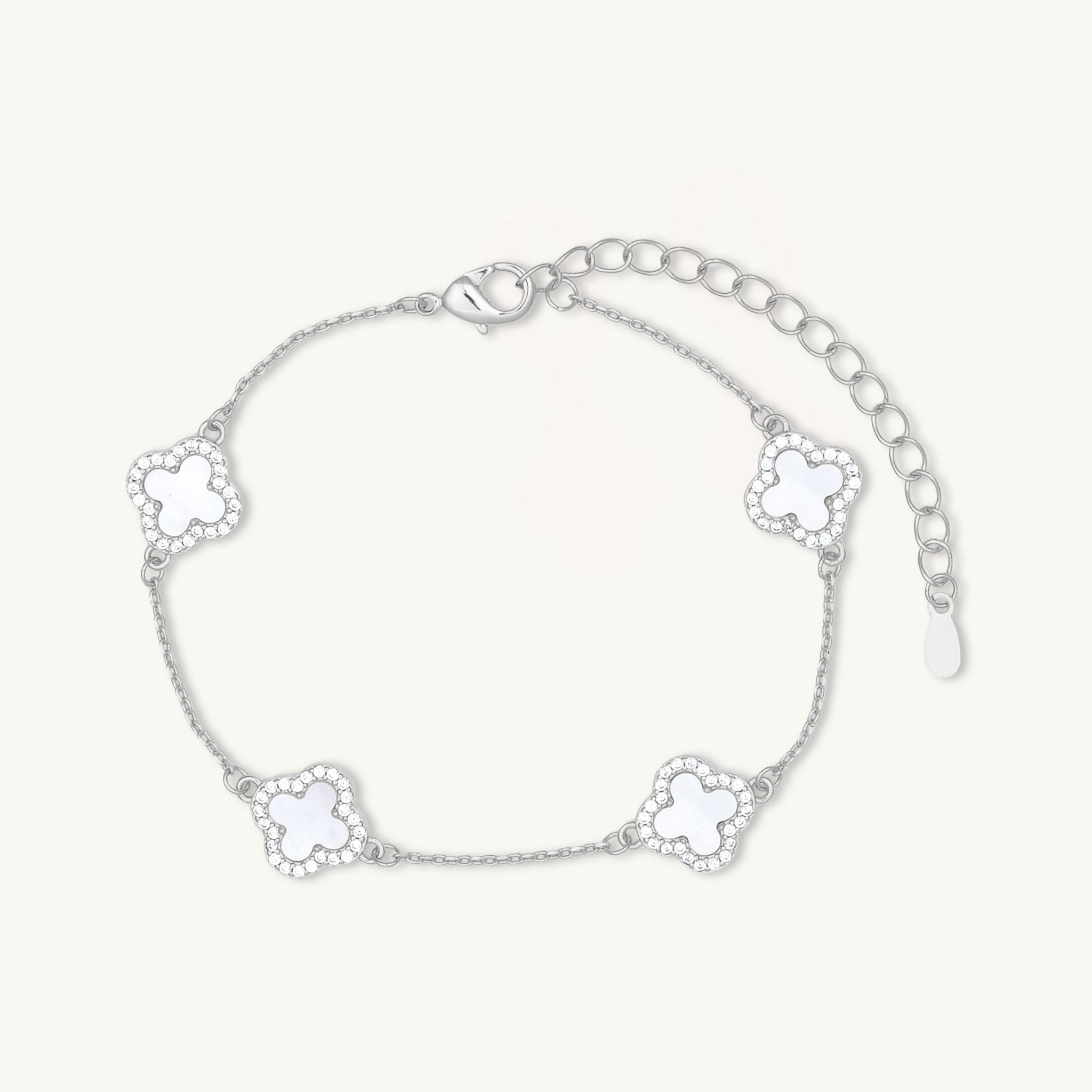 Celyssa Mother of Pearl & Sapphire Clover Bracelet