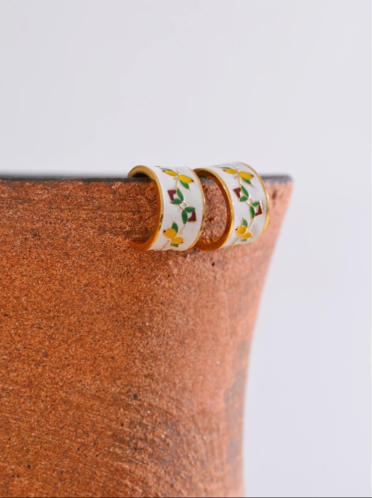 Celyssa Mediterranean Botanical Hoops Earrings