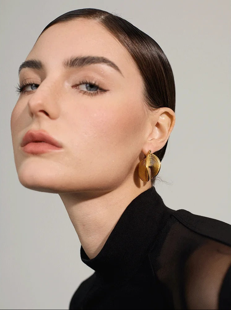 Celyssa Spiral Flow Sculptural Drop Earrings