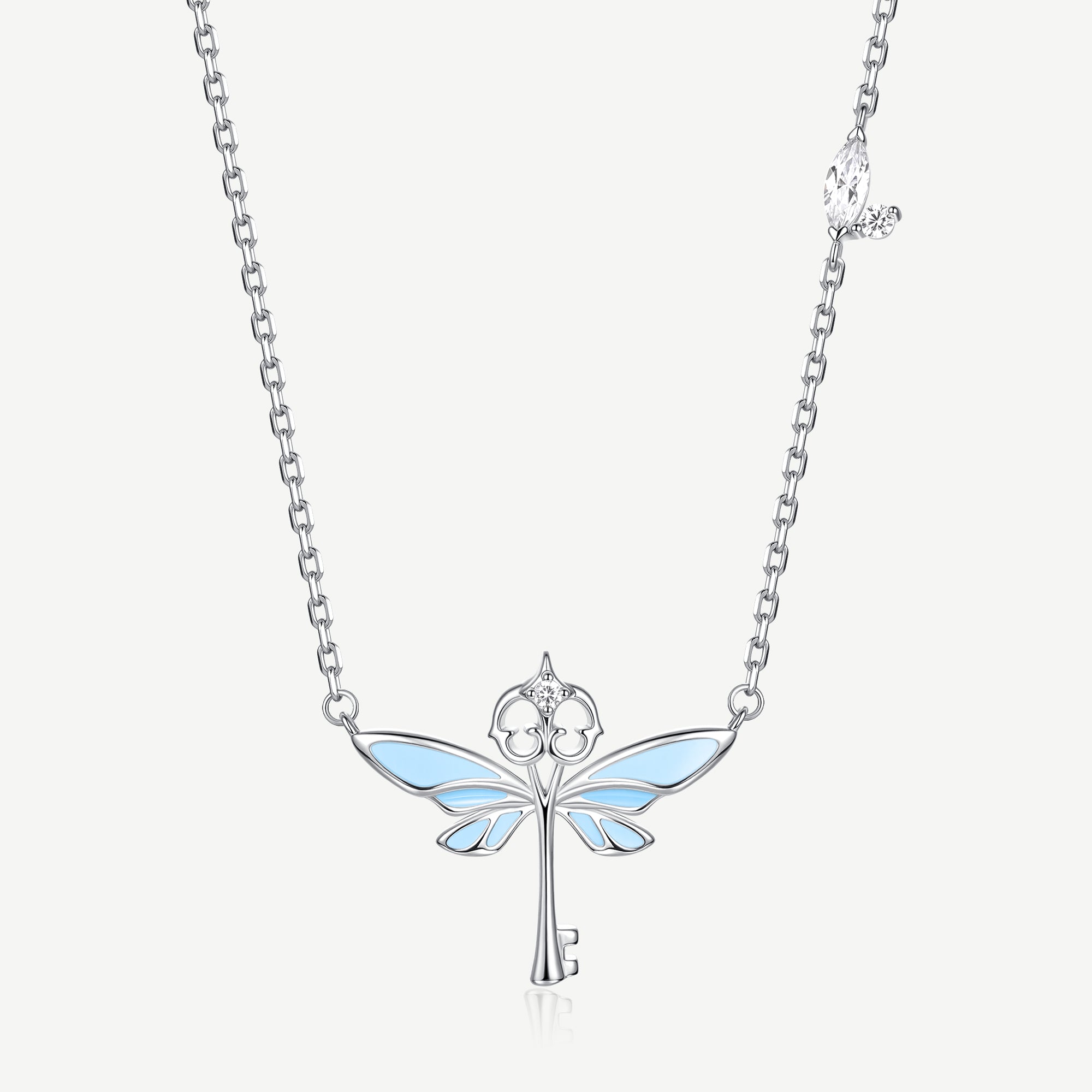 Celyssa Glow Winged Key Pendant Necklace