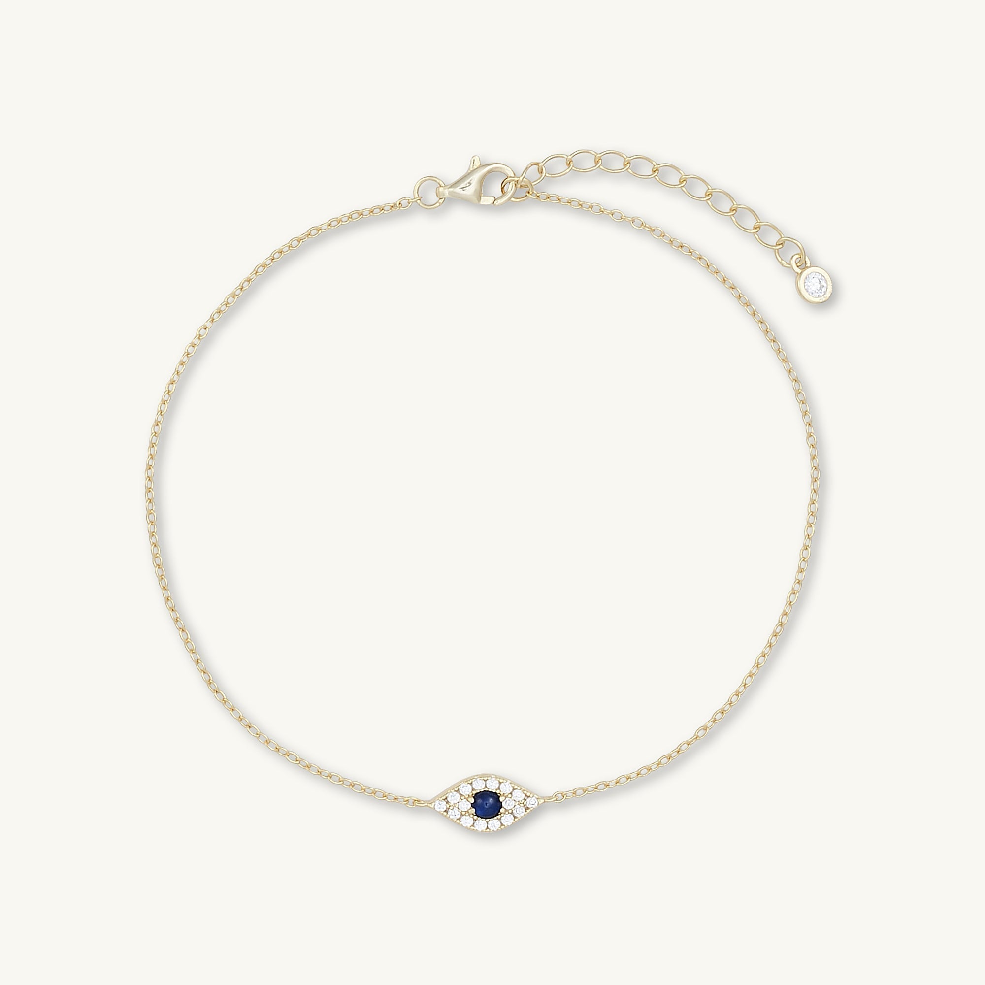 Celyssa Pavé Evil Eye Chain Bracelet in 18K Gold Vermeil