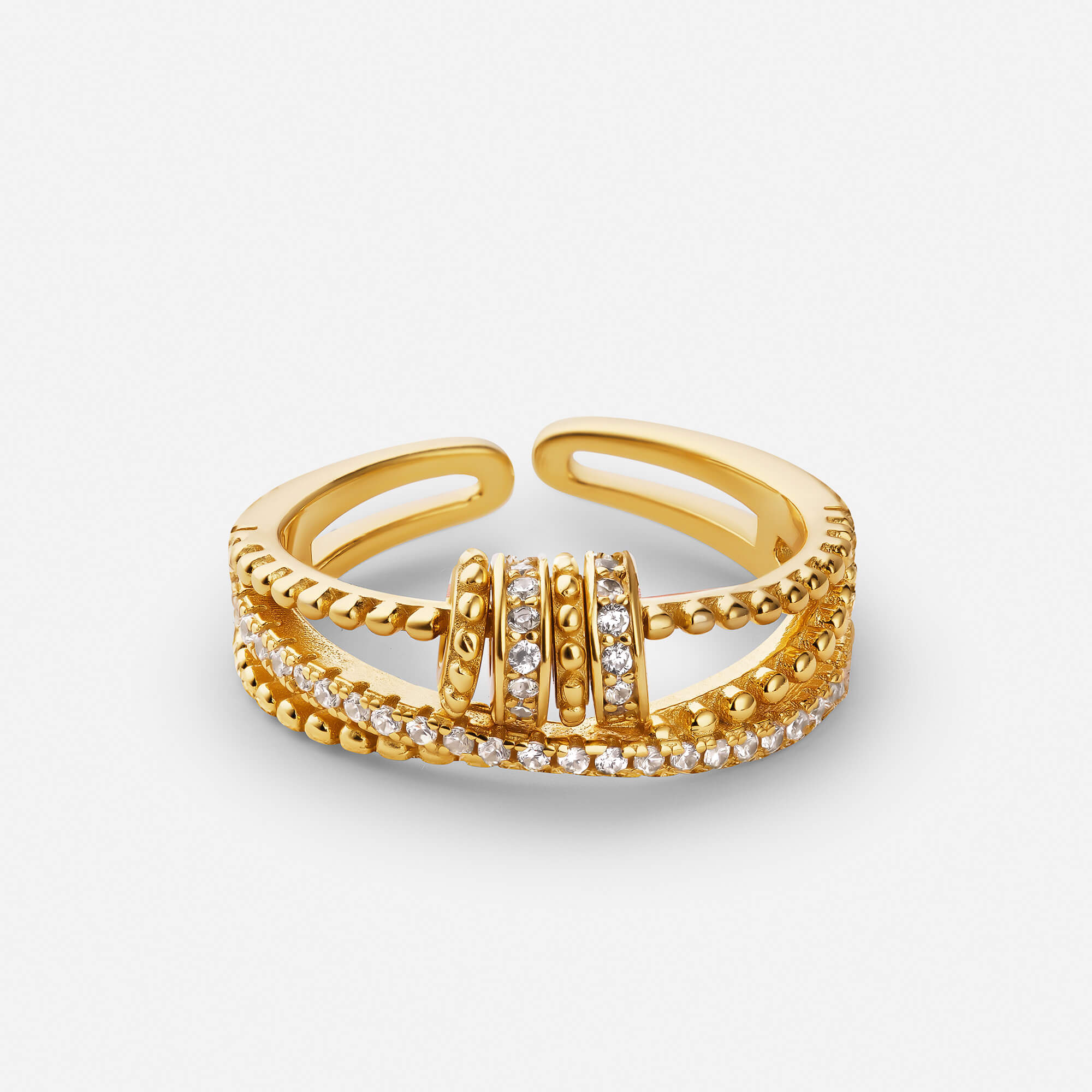 Celyssa Eternal Knot Infinity Ring in Gold