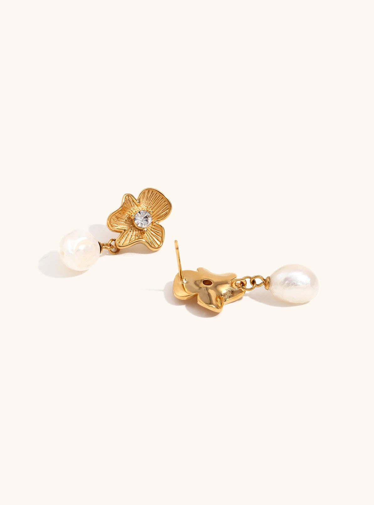 Celyssa Magnolia Crystal & Pearl Drop Earrings