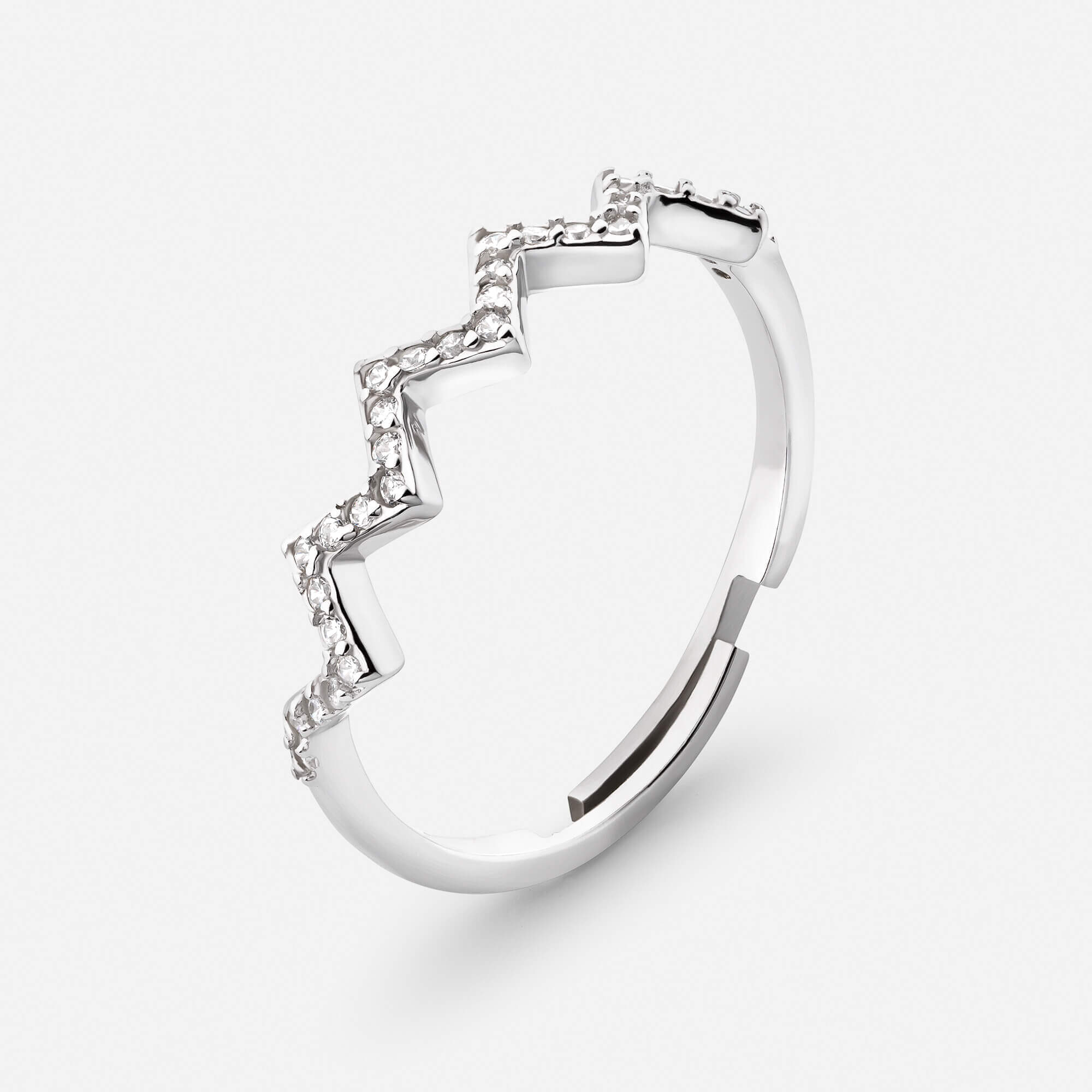 Celyssa Highs & Lows Adjustable Wave Ring