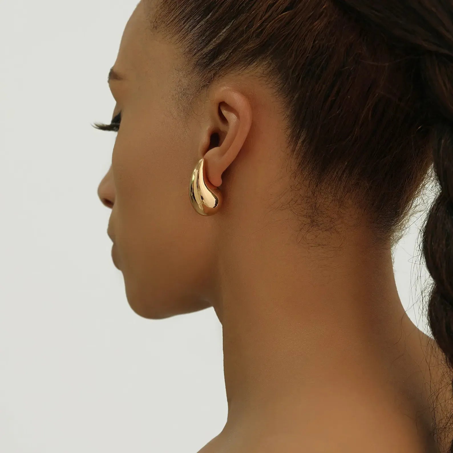 Celyssa Teardrop Earrings in Gold + Silver