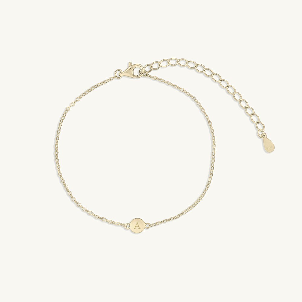 Celyssa Initial Letter Dot Bracelet in 18K Gold Vermeil / A