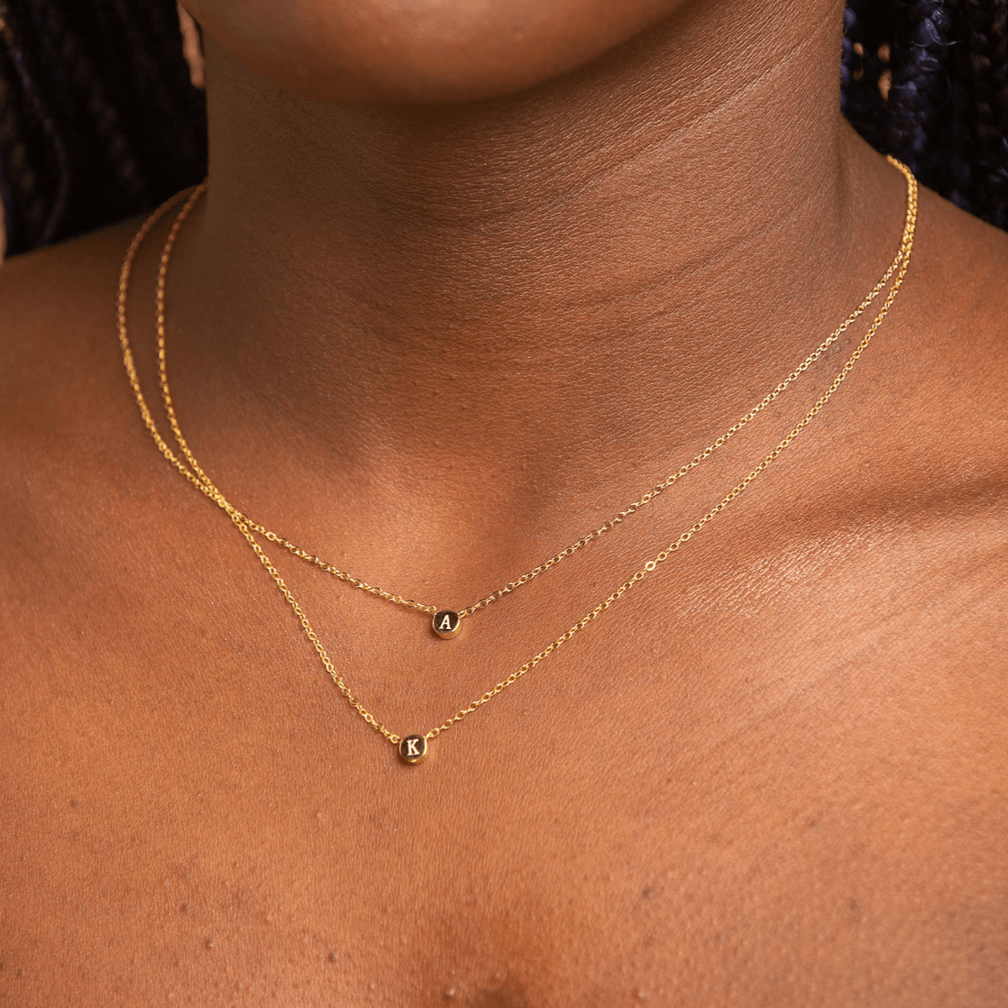 Celyssa Initial Letter Dot Necklace in 18K Gold Vermeil / B