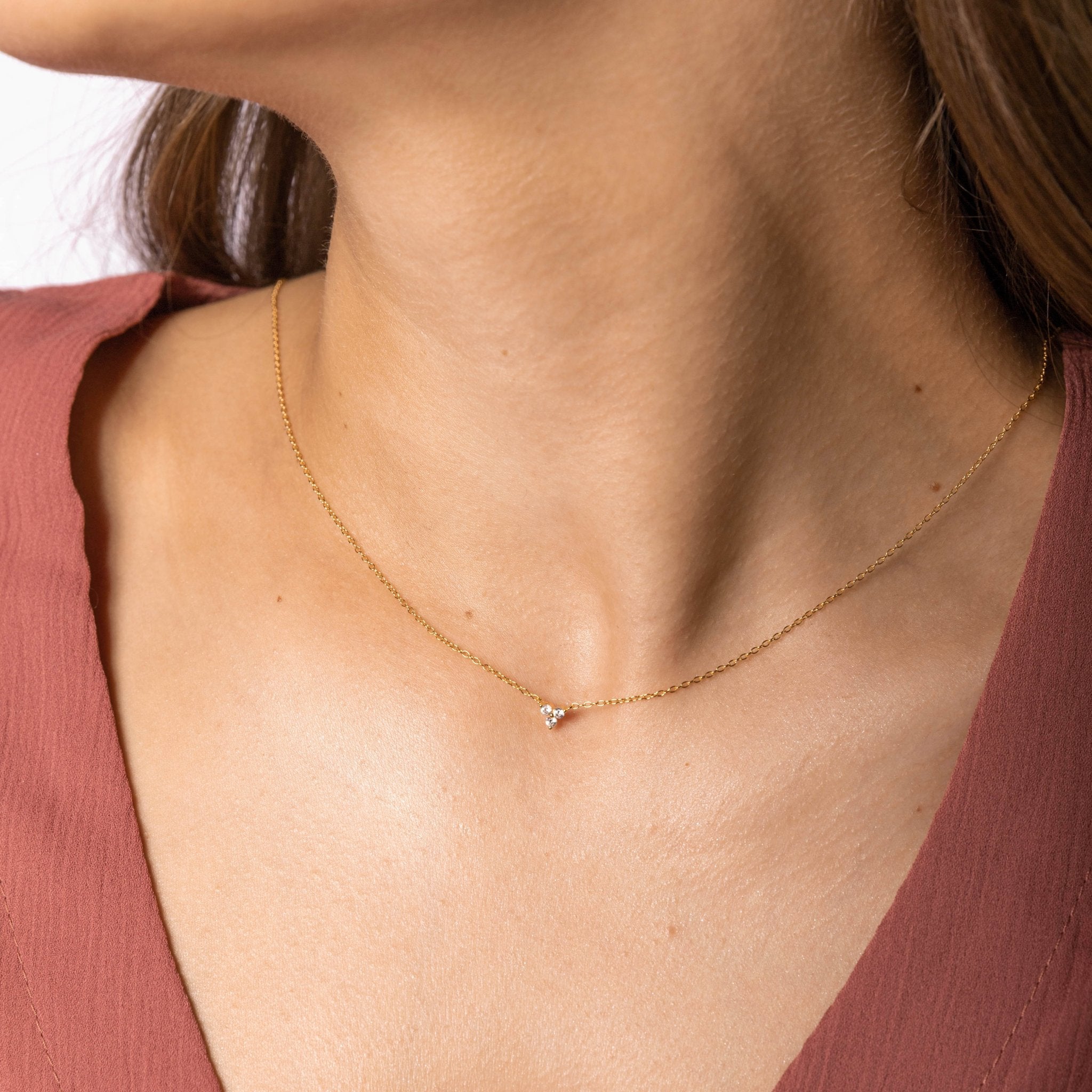 Celyssa Lotus Sapphire Dainty Flower Necklace