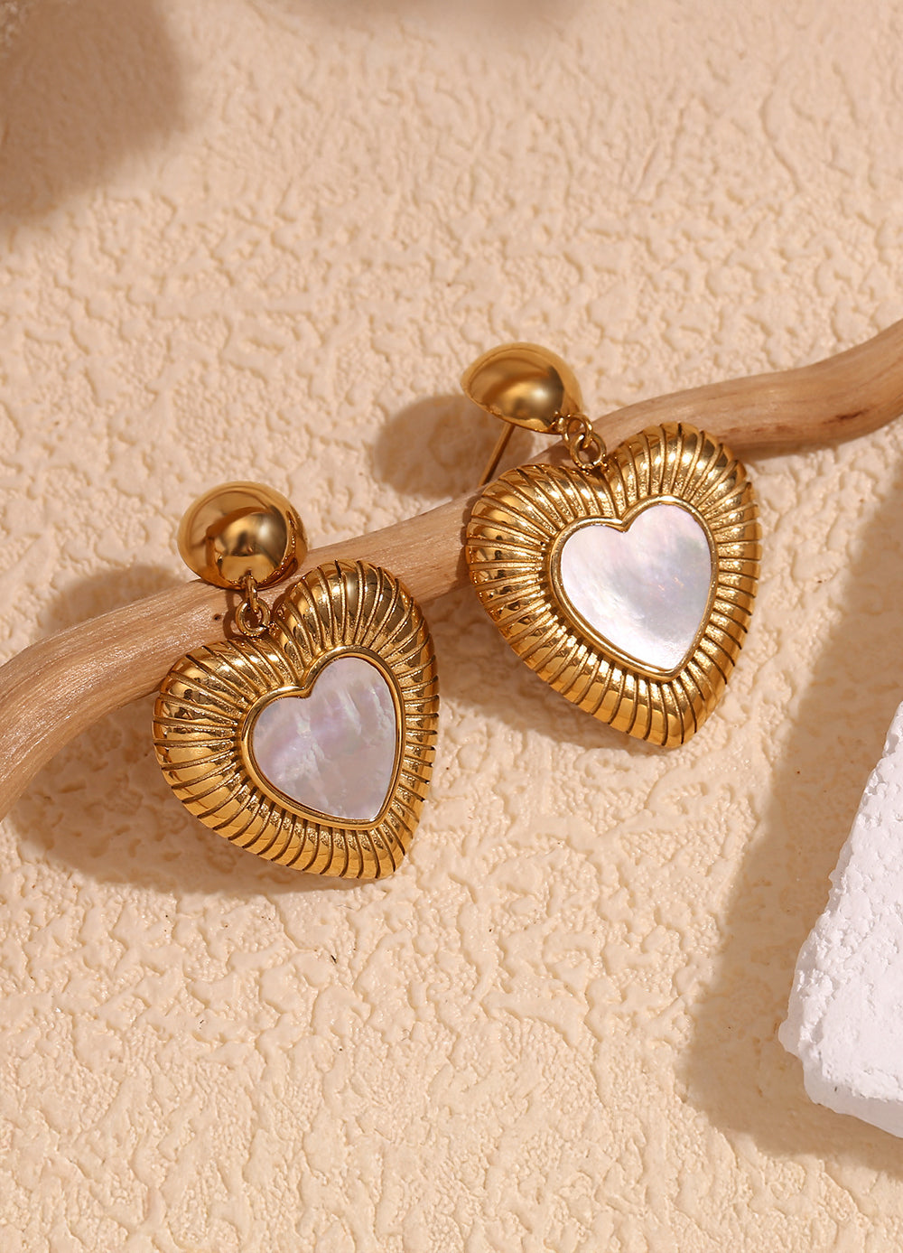 Celyssa Heartfall Heart Drop Earrings with Pearl