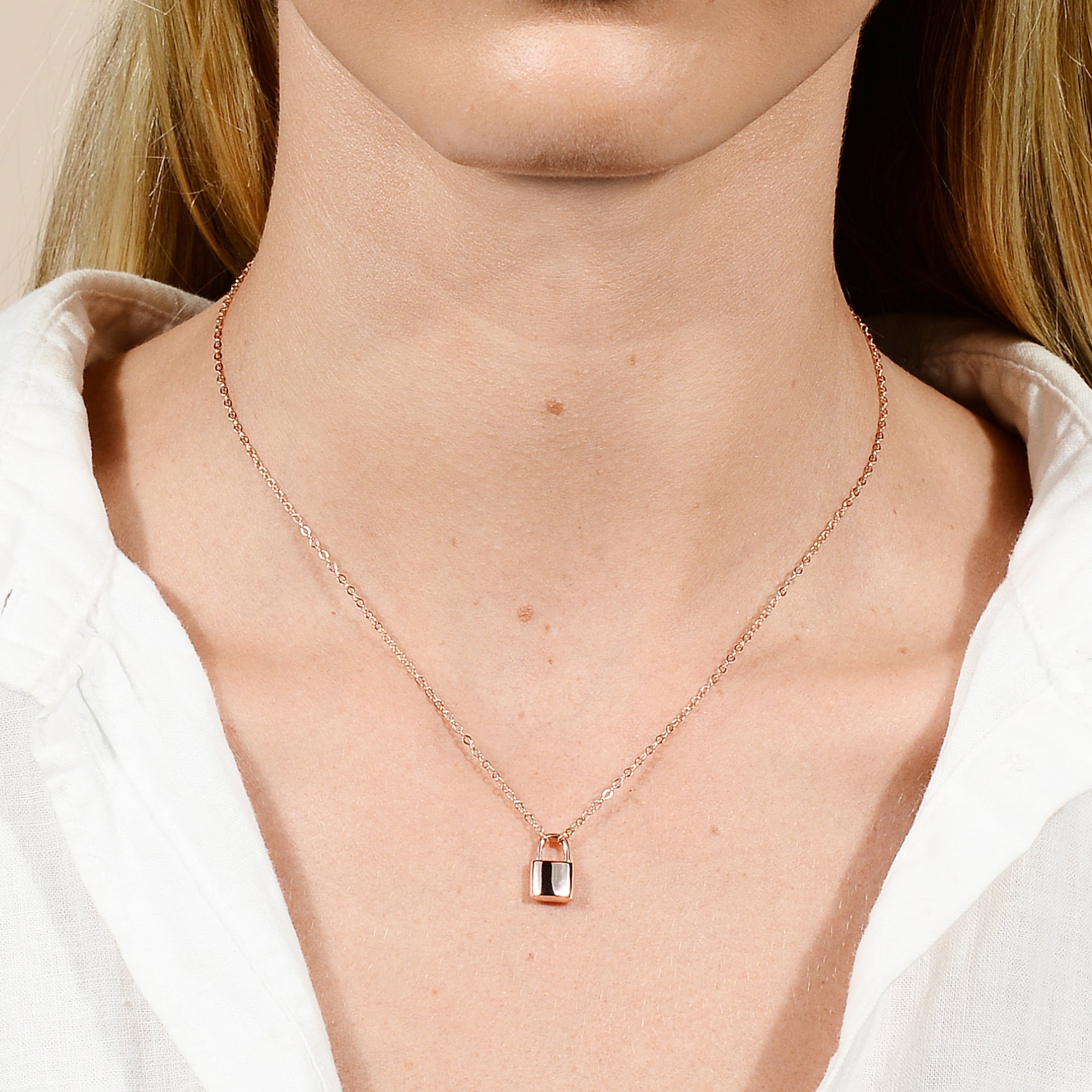 Celyssa Padlock Initial Letter Necklace in 18K Gold Vermeil / O