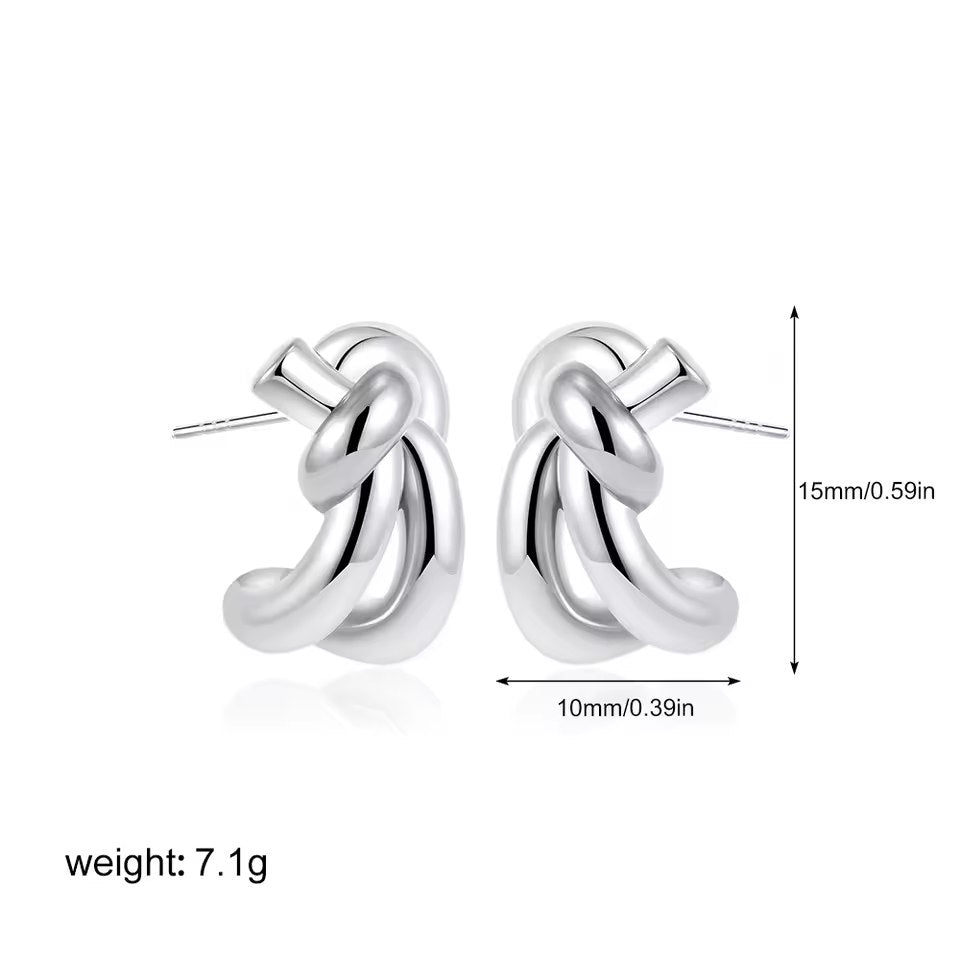 Celyssa Knot Huggie Stud Earrings