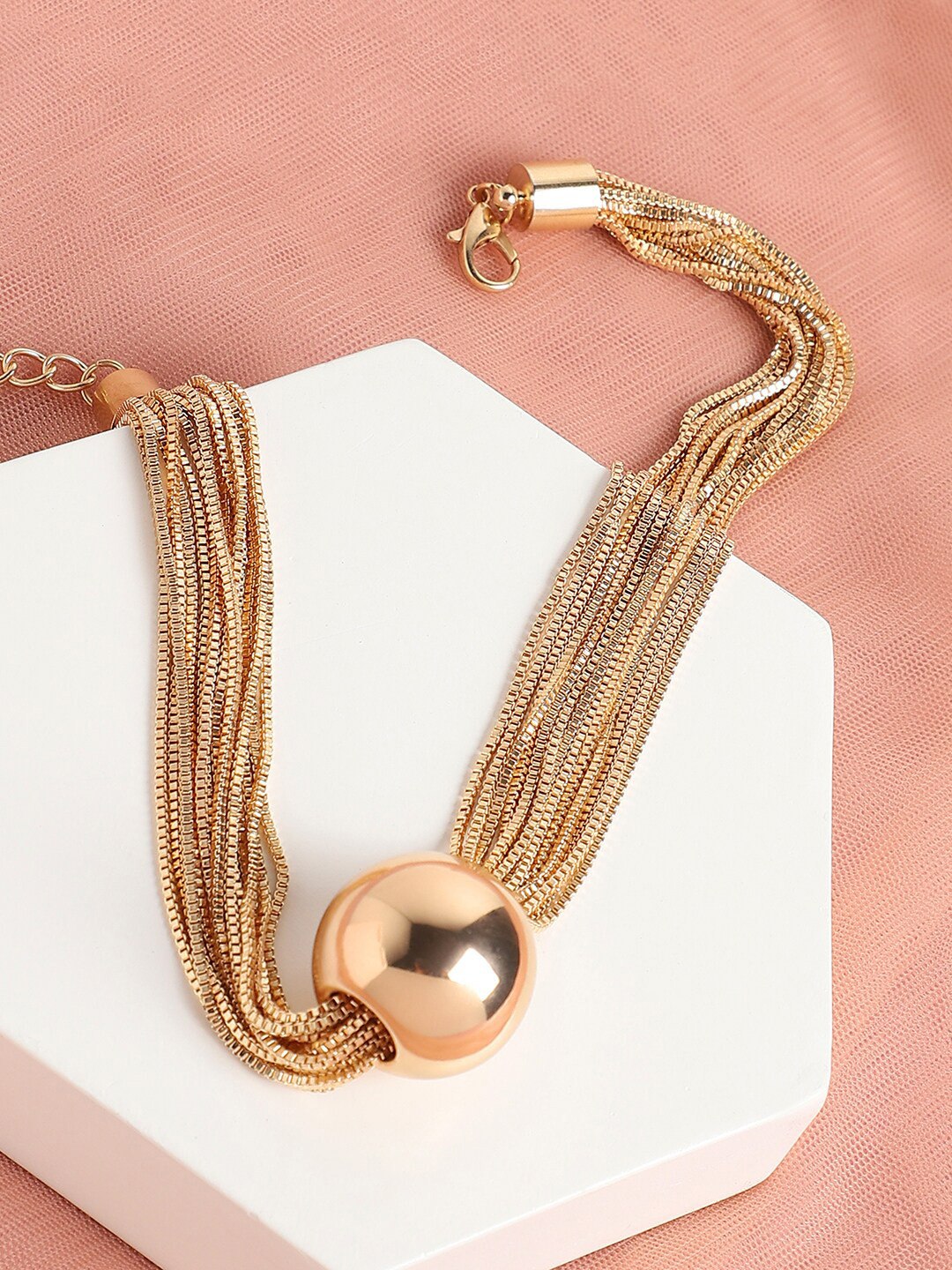 Celyssa Layered Necklace with Polished Ball Pendant