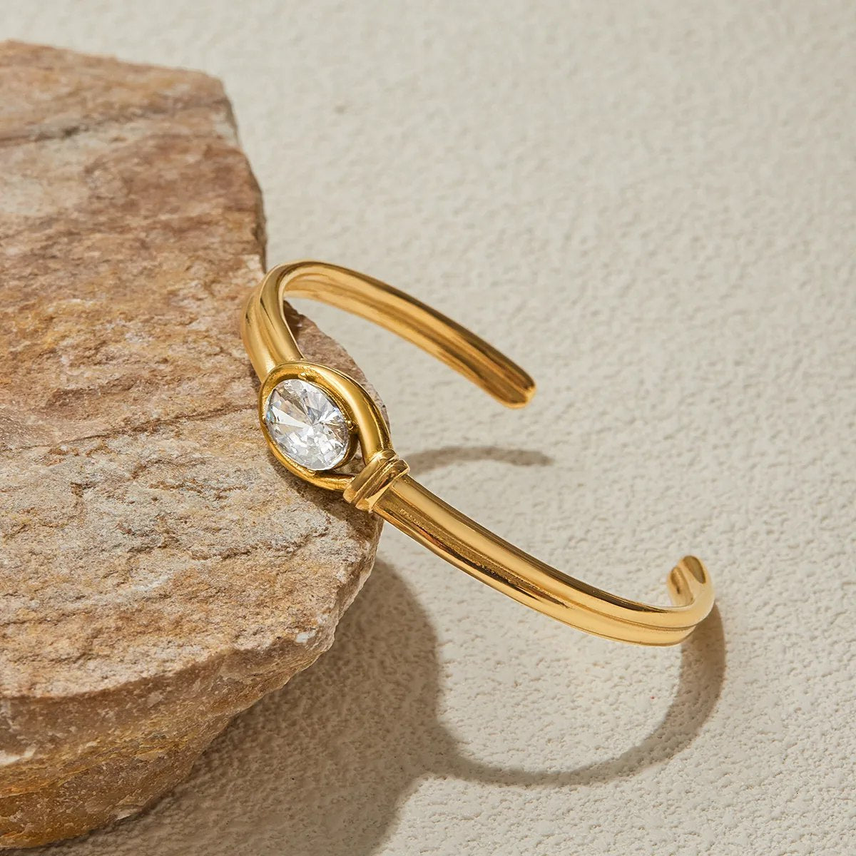 Celyssa Elysian Oval Crystal Cuff Bracelet