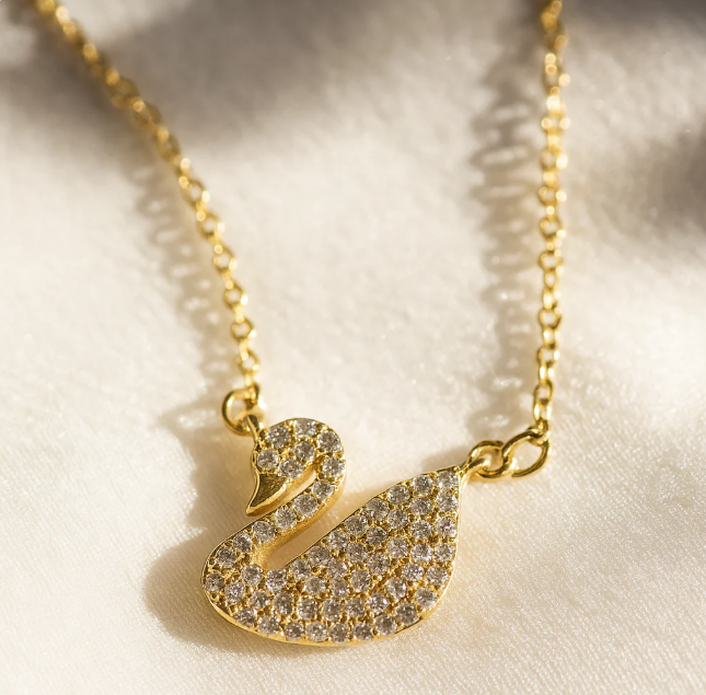 Celyssa Geneviève Dainty Swan Necklace