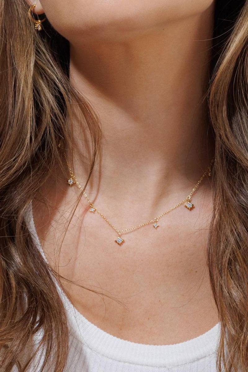 Celyssa Dainty Crystal Star Pendant Necklace