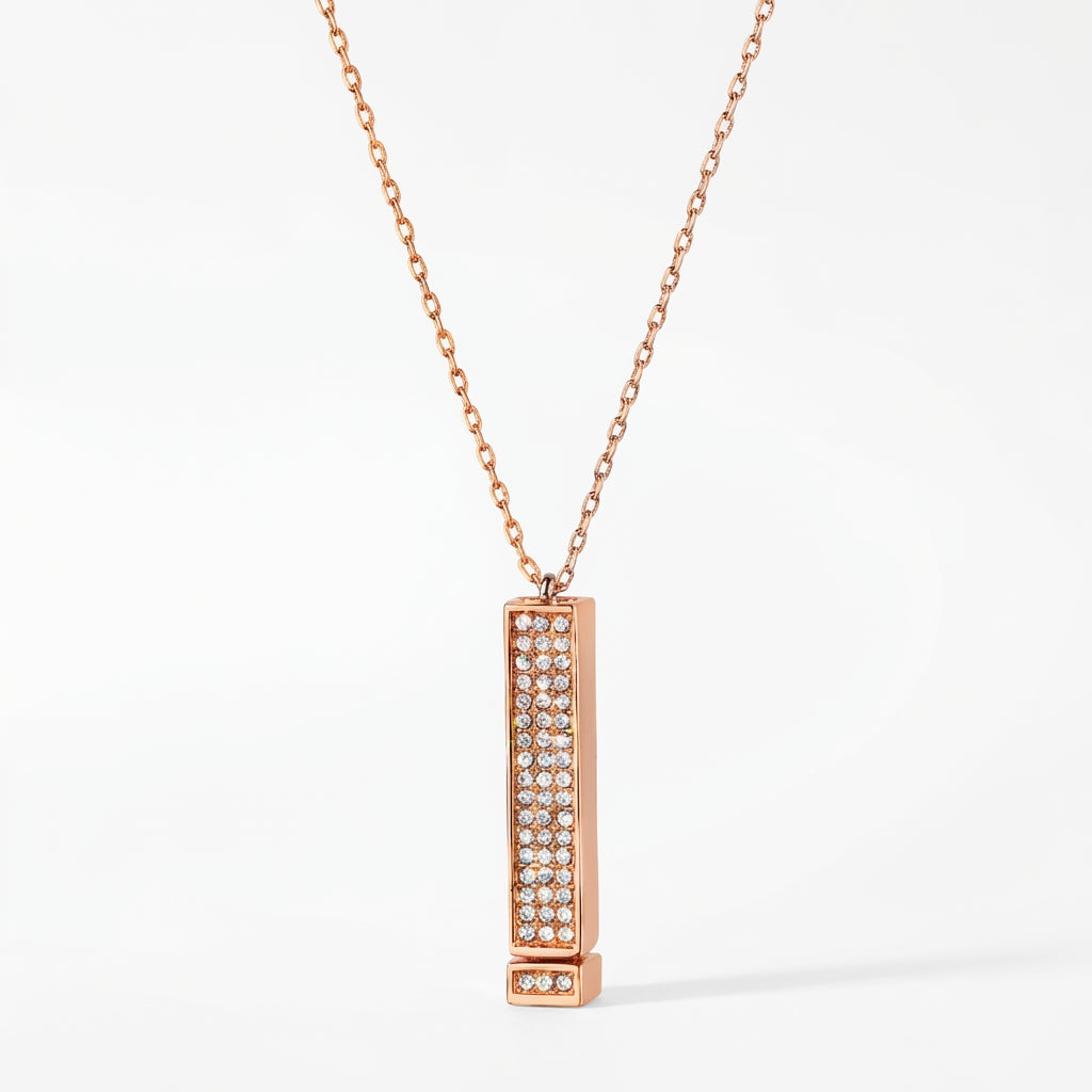 Celyssa I Love You Secret Message Necklace with Crystals