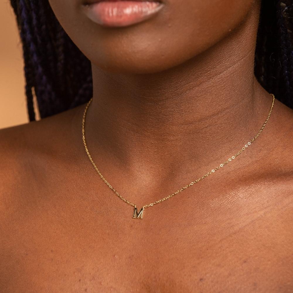 Celyssa Script Initial Letter Necklace in Gold / D