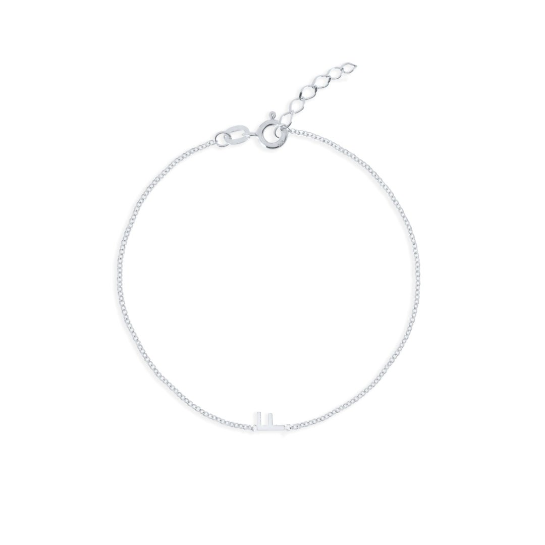 Celyssa Sideways Single Initial Letter Bracelet in 18K Gold Vermeil / I