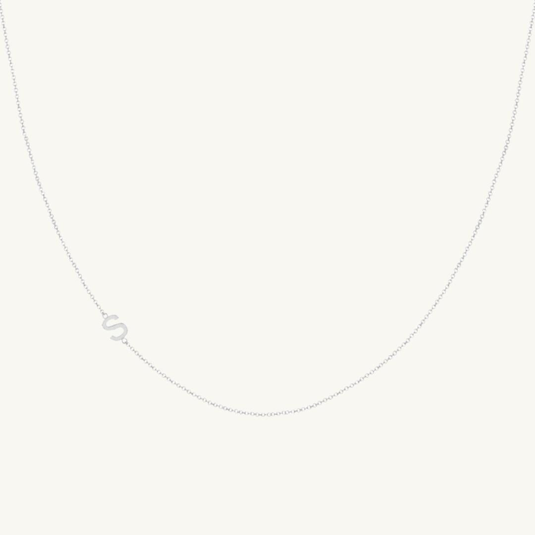 Celyssa Sideways Initial Letter Necklace in Gold / D