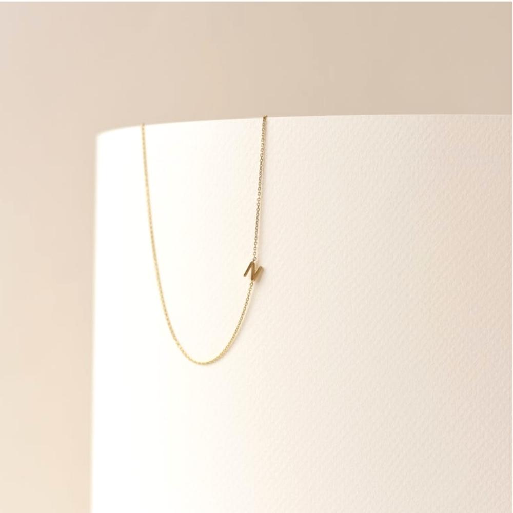 Celyssa Sideways Initial Letter Necklace in Gold / G